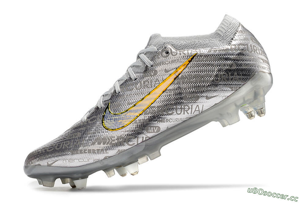 Men's Nike Air Zoom Mercurial Vapor 15 Elite SG Soft Ground Low-Tops Football Boots - Silver/Gold 5