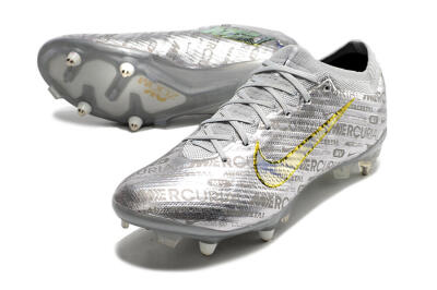 Men's Nike Air Zoom Mercurial Vapor 15 Elite SG Soft Ground Low-Tops Football Boots - Silver/Gold
