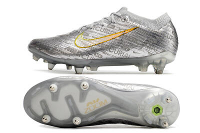Men's Nike Air Zoom Mercurial Vapor 15 Elite SG Soft Ground Low-Tops Football Boots - Silver/Gold