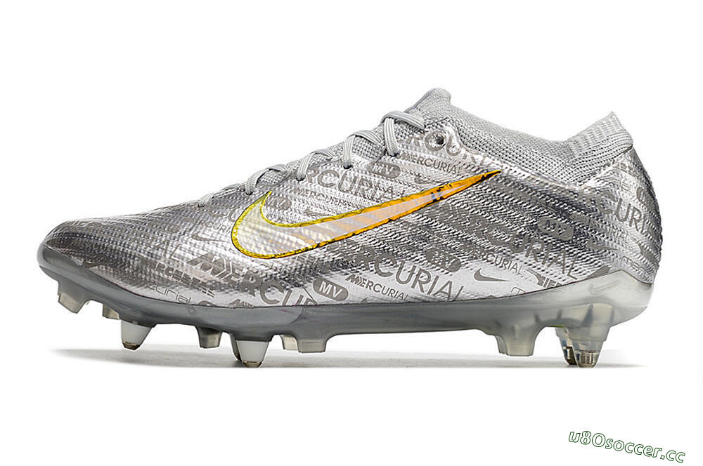 Men's Nike Air Zoom Mercurial Vapor 15 Elite SG Soft Ground Low-Tops Football Boots - Silver/Gold 0