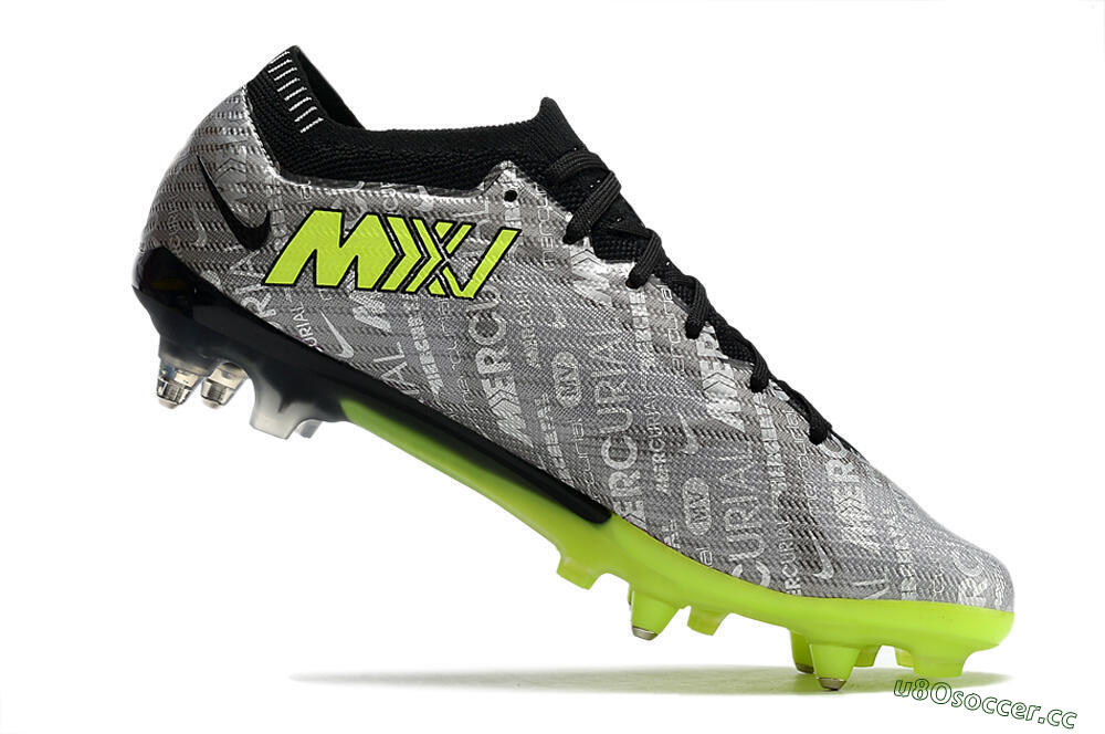 Men's Nike Air Zoom Mercurial Vapor 15 Elite SG Soft Ground Low-Tops Football Boots - Silver/Green/Black 5