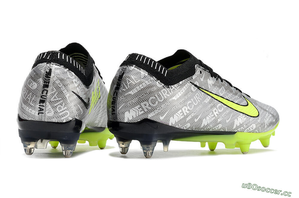 Men's Nike Air Zoom Mercurial Vapor 15 Elite SG Soft Ground Low-Tops Football Boots - Silver/Green/Black 6
