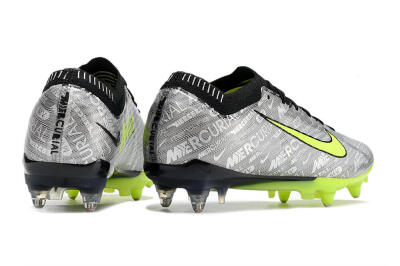 Men's Nike Air Zoom Mercurial Vapor 15 Elite SG Soft Ground Low-Tops Football Boots - Silver/Green/Black