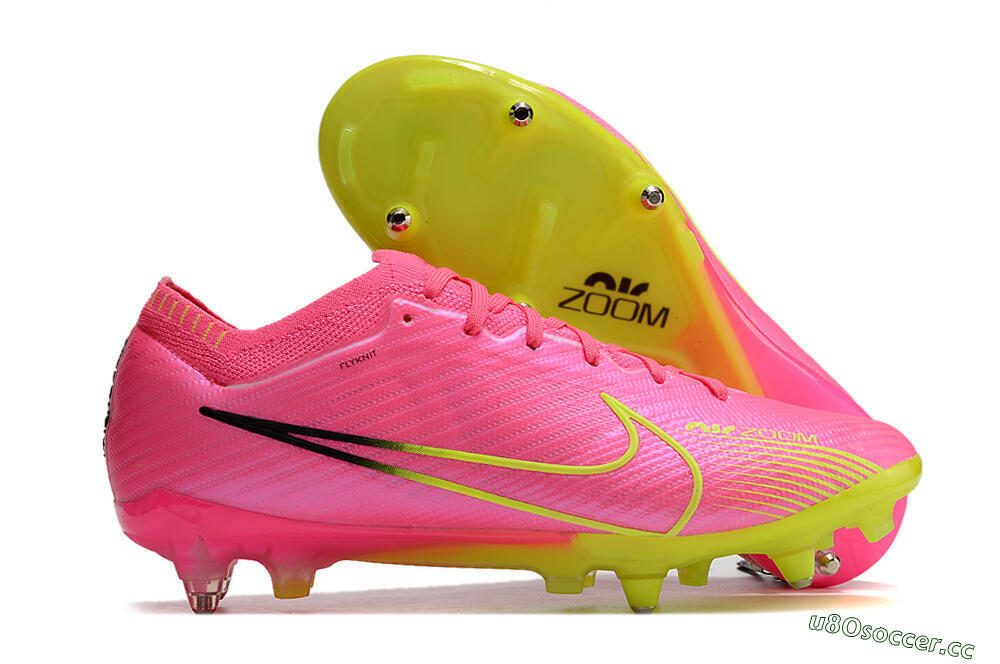Men's Nike Air Zoom Mercurial Vapor 15 Elite SG Soft Ground Low-Tops Football Boots - Pink/Green/Black 2