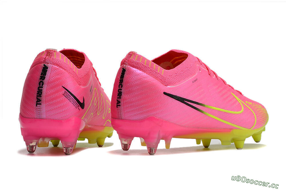 Men's Nike Air Zoom Mercurial Vapor 15 Elite SG Soft Ground Low-Tops Football Boots - Pink/Green/Black 6