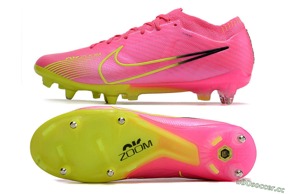 Men's Nike Air Zoom Mercurial Vapor 15 Elite SG Soft Ground Low-Tops Football Boots - Pink/Green/Black 1