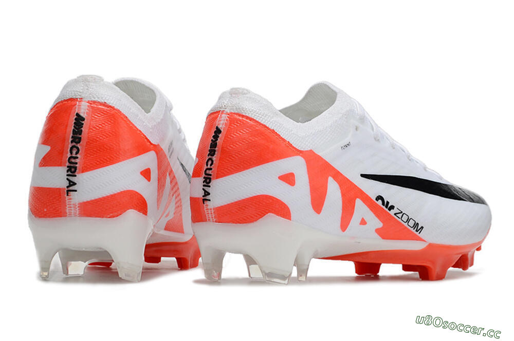 Men's Nike Air Zoom Mercurial Vapor 15 Elite FG Firm Ground Low-Tops Football Boots - White/Black/Red 6
