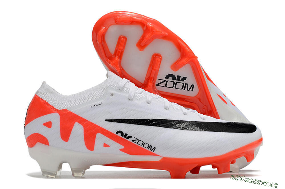 Men's Nike Air Zoom Mercurial Vapor 15 Elite FG Firm Ground Low-Tops Football Boots - White/Black/Red 2