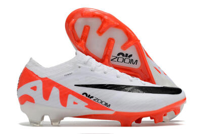Men's Nike Air Zoom Mercurial Vapor 15 Elite FG Firm Ground Low-Tops Football Boots - White/Black/Red