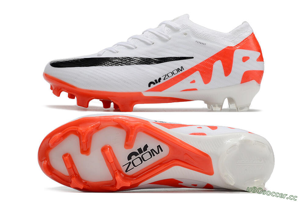 Men's Nike Air Zoom Mercurial Vapor 15 Elite FG Firm Ground Low-Tops Football Boots - White/Black/Red 1