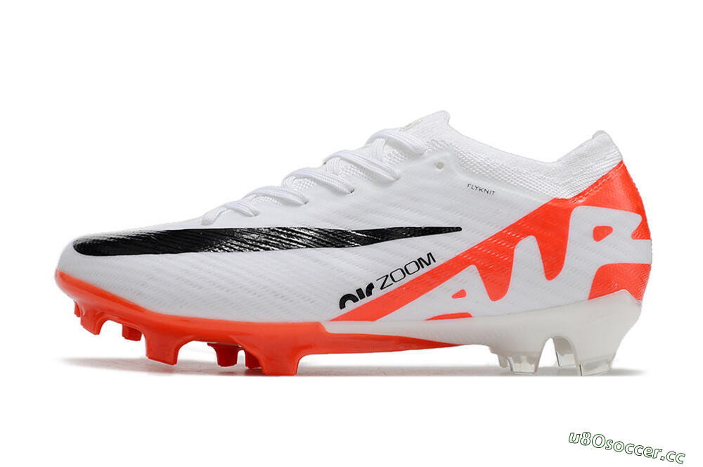 Men's Nike Air Zoom Mercurial Vapor 15 Elite FG Firm Ground Low-Tops Football Boots - White/Black/Red 0