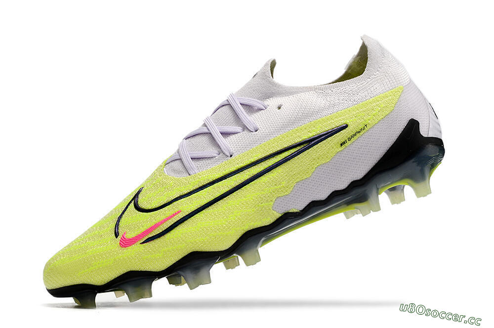 Men's Nike Phantom GX Elite FG Firm Ground Low-Tops Football Boots - White/Green/Black 5