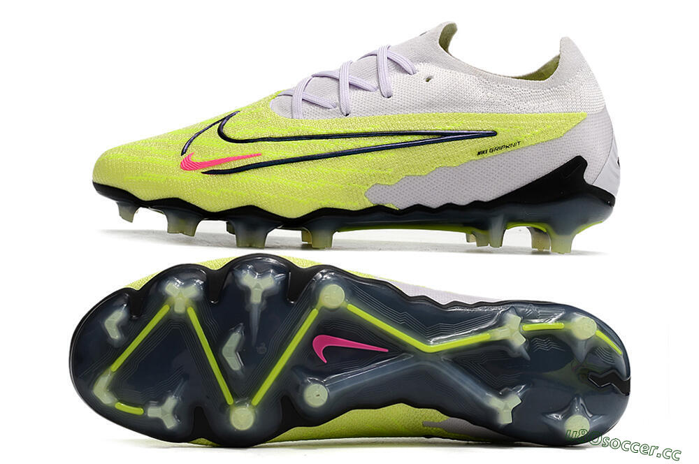 Men's Nike Phantom GX Elite FG Firm Ground Low-Tops Football Boots - White/Green/Black 1