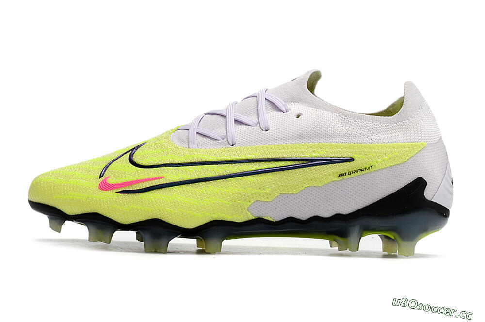 Men's Nike Phantom GX Elite FG Firm Ground Low-Tops Football Boots - White/Green/Black 0