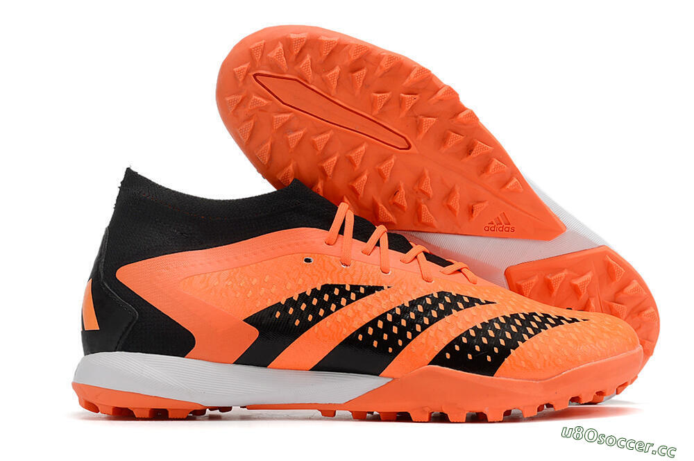 Men's Adidas Predator Accuracy.1 TF Artificial Turf High-Tops Football Boots - Orange/Black 2