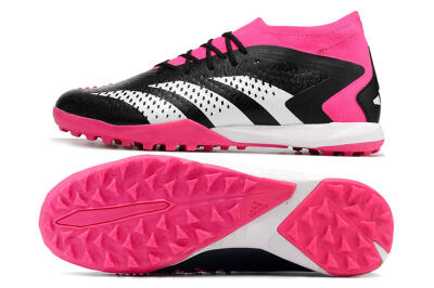Men's Adidas Predator Accuracy.1 TF Artificial Turf High-Tops Football Boots - Black/White/Pink