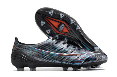 Men's Mizuno Morelia Alpha an FG Firm Ground Low-Tops Football Boots - Black/Blue