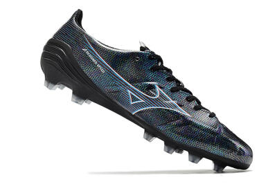 Men's Mizuno Morelia Alpha an FG Firm Ground Low-Tops Football Boots - Black/Blue