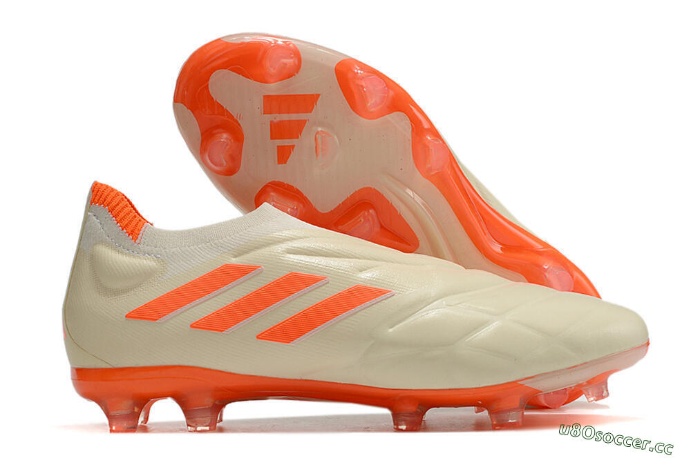 Men's Adidas Copa Pure+ FG Firm Ground Low-Tops Football Boots - White/Orange 2