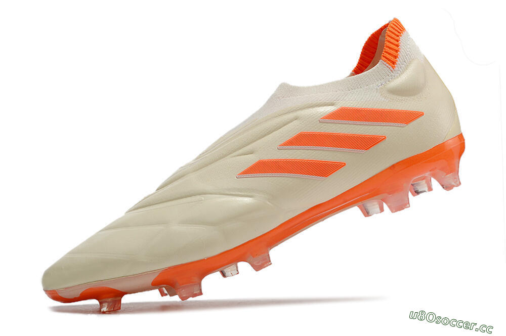 Men's Adidas Copa Pure+ FG Firm Ground Low-Tops Football Boots - White/Orange 5