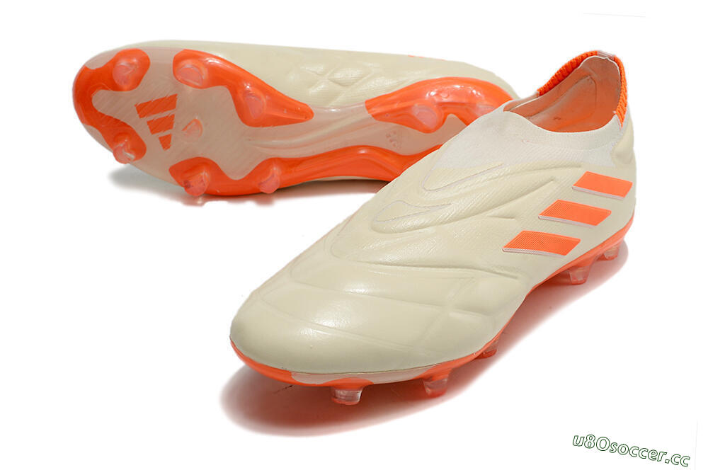 Men's Adidas Copa Pure+ FG Firm Ground Low-Tops Football Boots - White/Orange 3
