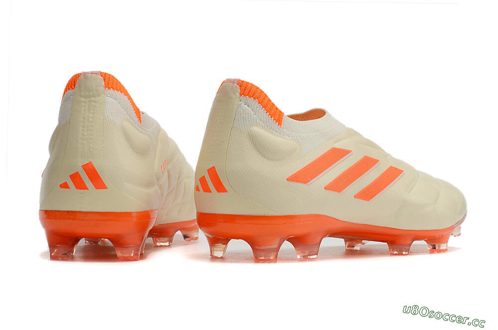 Men's Adidas Copa Pure+ FG Firm Ground Low-Tops Football Boots - White/Orange 6