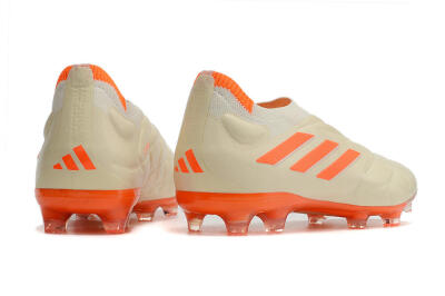 Men's Adidas Copa Pure+ FG Firm Ground Low-Tops Football Boots - White/Orange