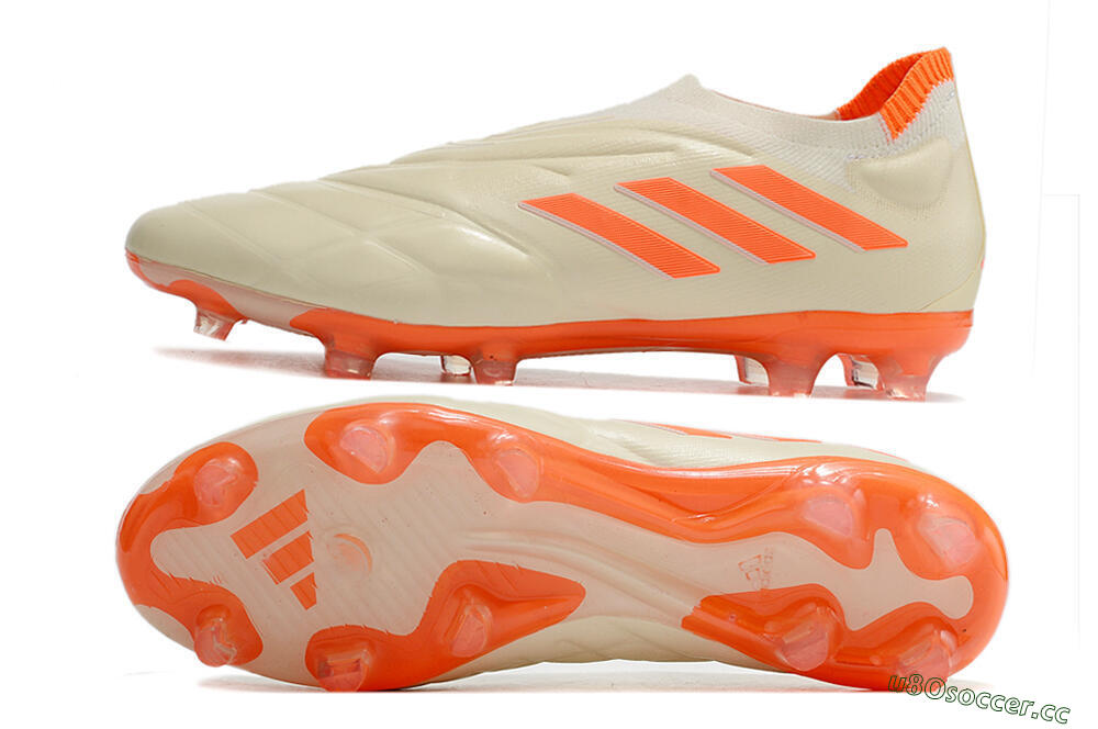 Men's Adidas Copa Pure+ FG Firm Ground Low-Tops Football Boots - White/Orange 1