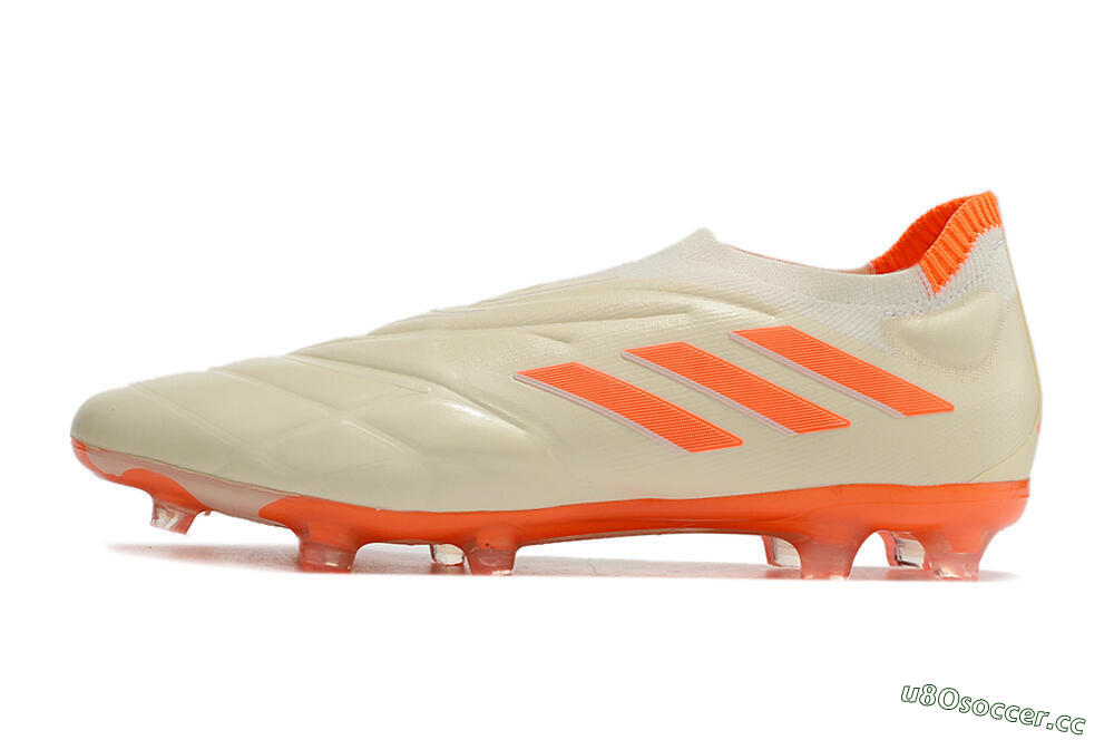 Men's Adidas Copa Pure+ FG Firm Ground Low-Tops Football Boots - White/Orange 0
