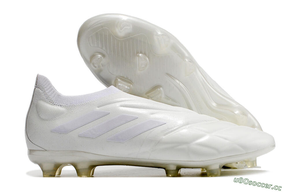 Men's Adidas Copa Pure+ FG Firm Ground Low-Tops Football Boots - White/White 2