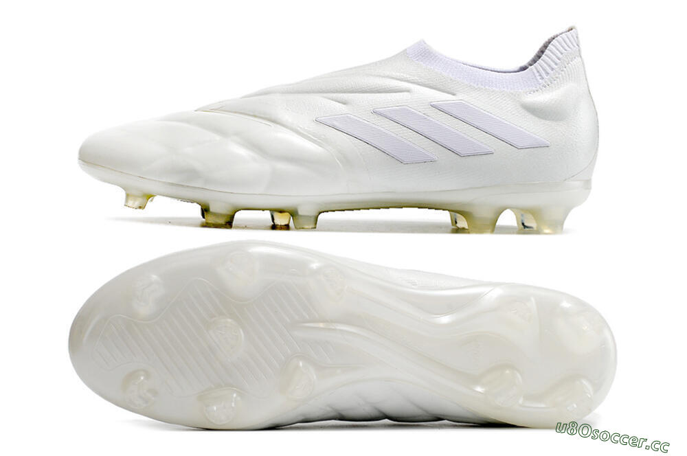 Men's Adidas Copa Pure+ FG Firm Ground Low-Tops Football Boots - White/White 1
