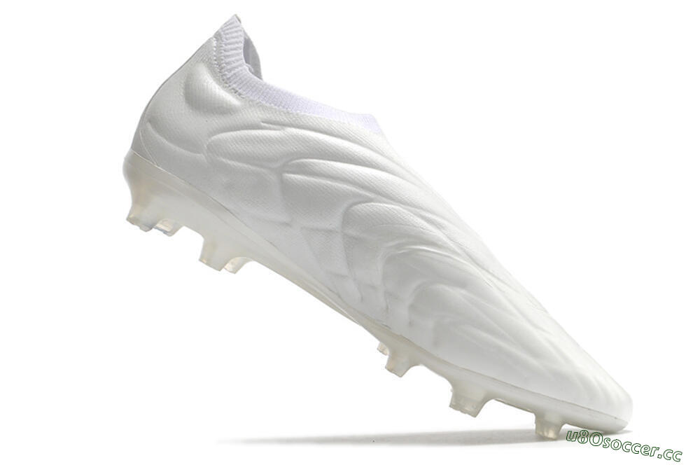Men's Adidas Copa Pure+ FG Firm Ground Low-Tops Football Boots - White/White 5