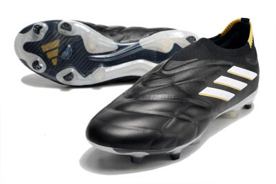 Men's Adidas Copa Pure+ FG Firm Ground Low-Tops Football Boots - Black/White