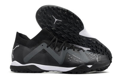 Men's Puma Future Match TT TF Artificial Turf Low-Tops Football Shoes - Black/White