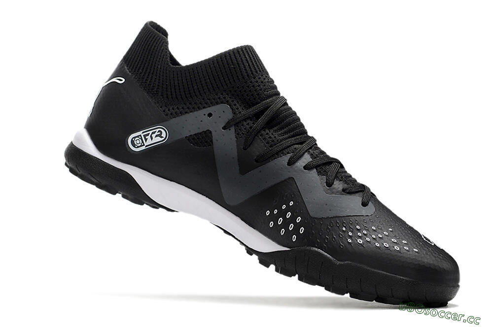 Men's Puma Future Match TT TF Artificial Turf Low-Tops Football Shoes - Black/White 4