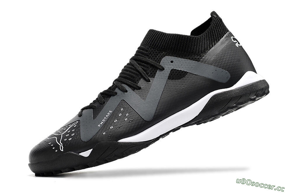 Men's Puma Future Match TT TF Artificial Turf Low-Tops Football Shoes - Black/White 5