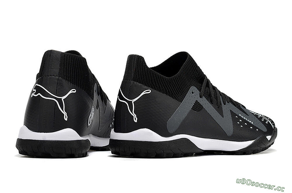 Men's Puma Future Match TT TF Artificial Turf Low-Tops Football Shoes - Black/White 6