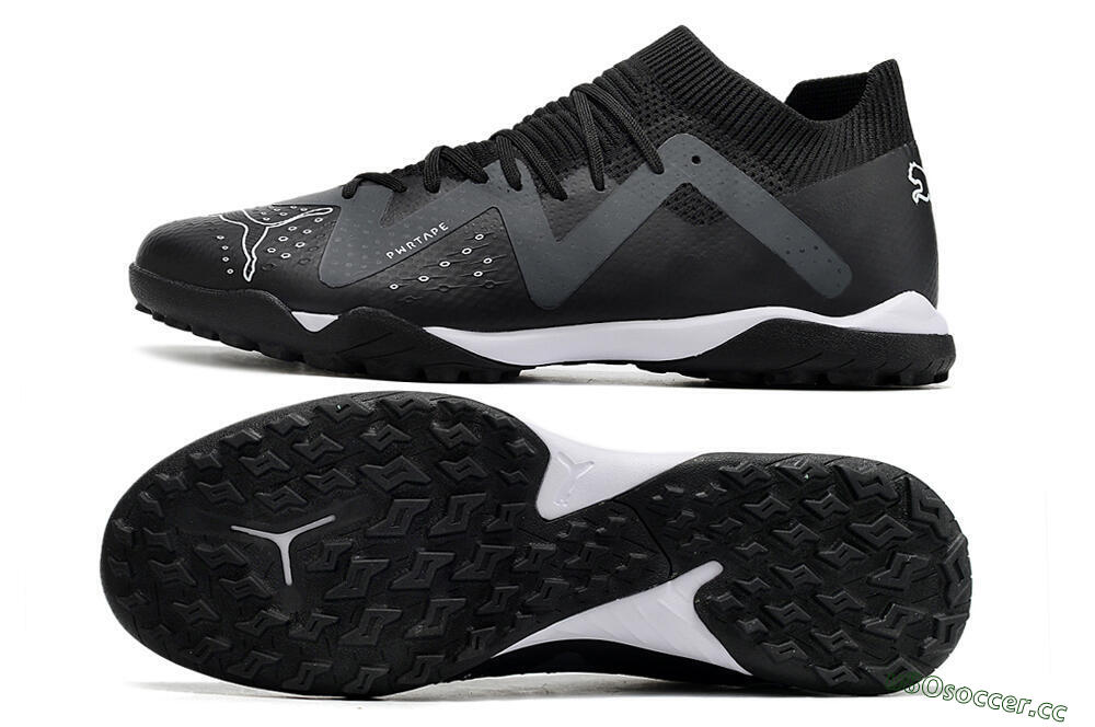 Men's Puma Future Match TT TF Artificial Turf Low-Tops Football Shoes - Black/White 1