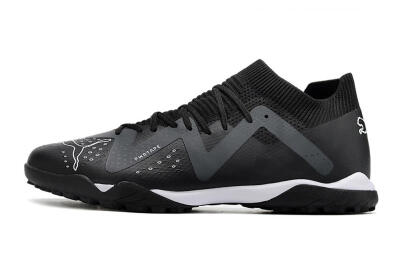 Men's Puma Future Match TT TF Artificial Turf Low-Tops Football Shoes - Black/White