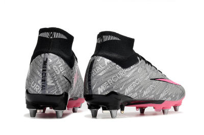 Men's Nike Air Zoom Mercurial Superfly 9 Elite SG Soft Ground High-Tops Football Boots - Silver/Black/Pink