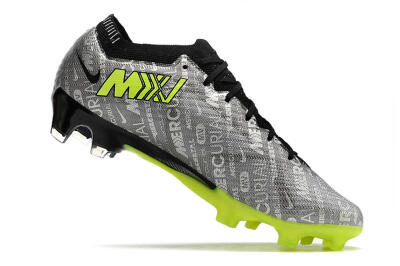 Unisex Nike AIR Zoom Mercurial Vapor 15 Elite FG Firm Ground Low-Tops Football Boots - Silver/Green/Black