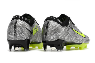 Unisex Nike AIR Zoom Mercurial Vapor 15 Elite FG Firm Ground Low-Tops Football Boots - Silver/Green/Black