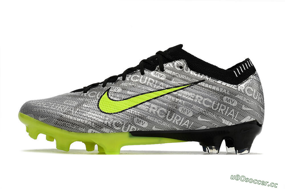 Unisex Nike AIR Zoom Mercurial Vapor 15 Elite FG Firm Ground Low-Tops Football Boots - Silver/Green/Black 0