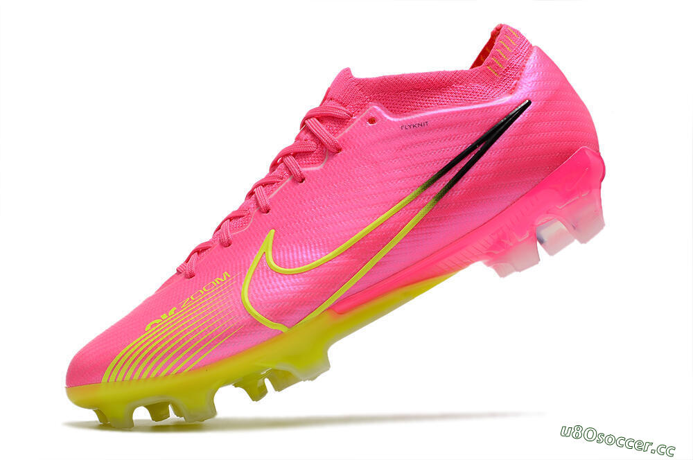 Men's Nike Air Zoom Mercurial Vapor 15 Elite FG Firm Ground Low-Tops Football Boots - Pink/Green/Black 5