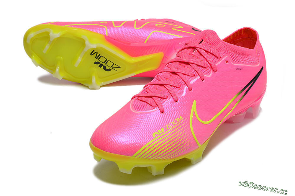 Men's Nike Air Zoom Mercurial Vapor 15 Elite FG Firm Ground Low-Tops Football Boots - Pink/Green/Black 3