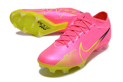 Men's Nike Air Zoom Mercurial Vapor 15 Elite FG Firm Ground Low-Tops Football Boots - Pink/Green/Black