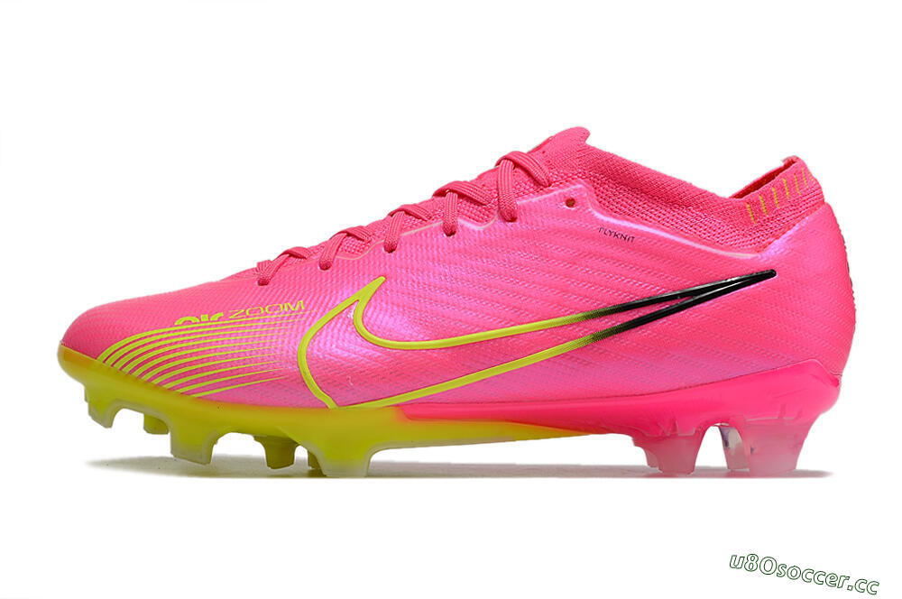Men's Nike Air Zoom Mercurial Vapor 15 Elite FG Firm Ground Low-Tops Football Boots - Pink/Green/Black 0