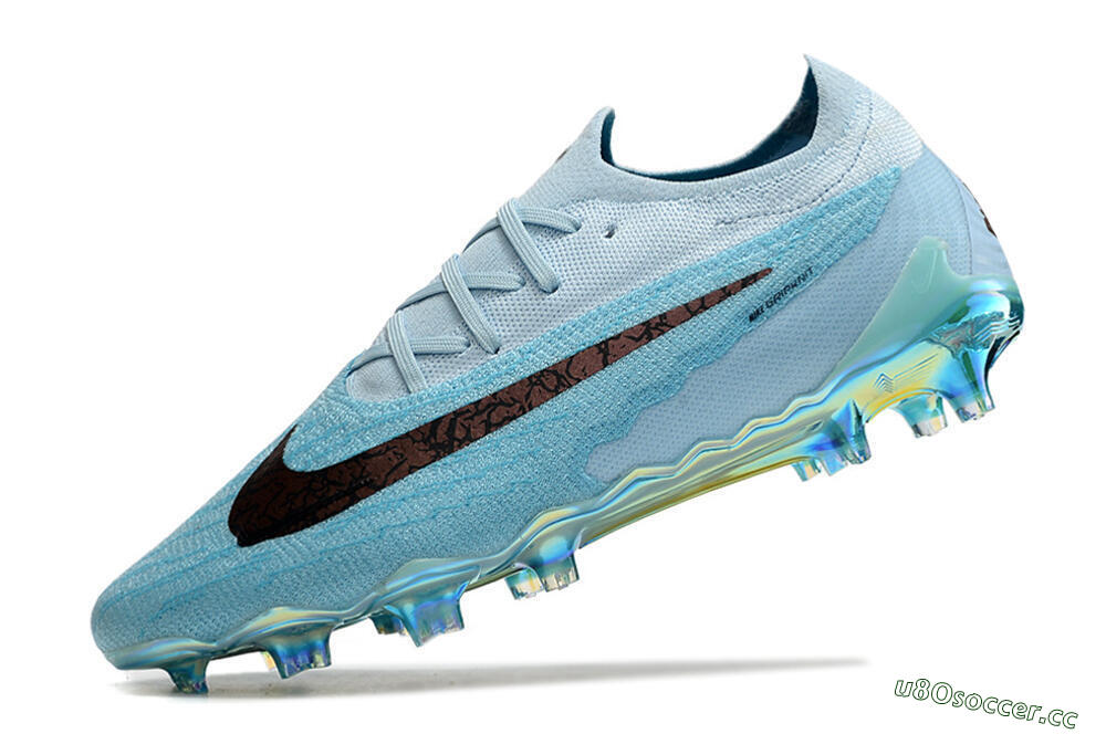 Men's Nike Phantom GX Elite FG Firm Ground Low-Tops Football Boots - Blue/Brown 5