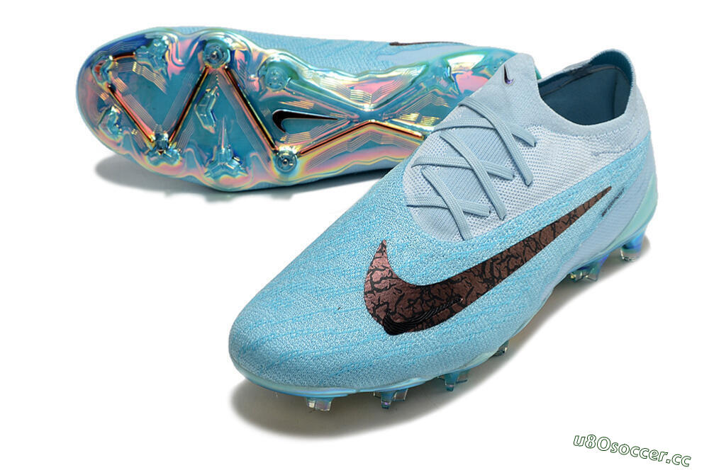 Men's Nike Phantom GX Elite FG Firm Ground Low-Tops Football Boots - Blue/Brown 3