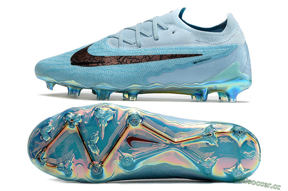 Men's Nike Phantom GX Elite FG Firm Ground Low-Tops Football Boots - Blue/Brown 1